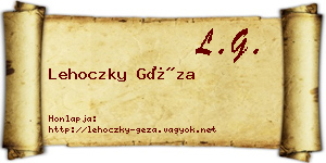 Lehoczky Géza névjegykártya