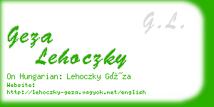 geza lehoczky business card